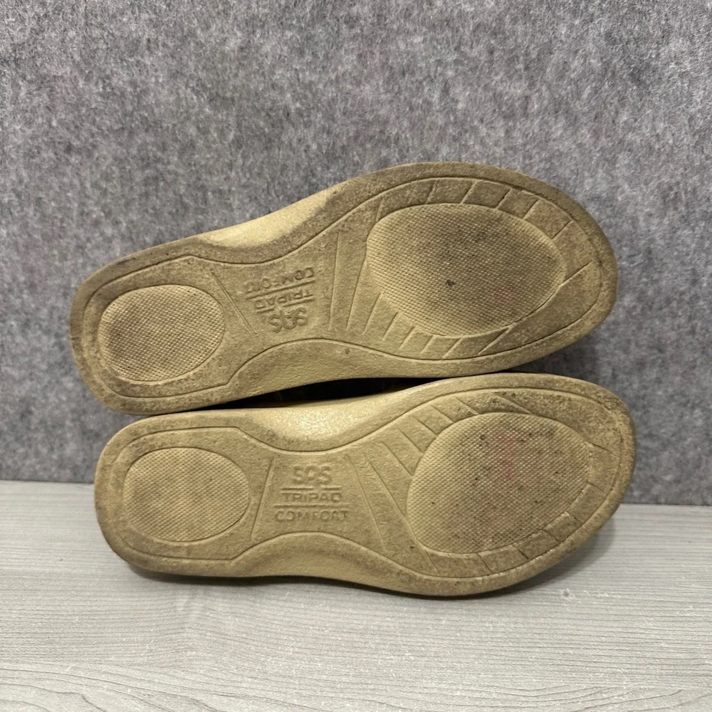 SAS Duo Sandals Womens 5.5 M Tan Leather‎ Comfort Triple Strap Buckle Shoes